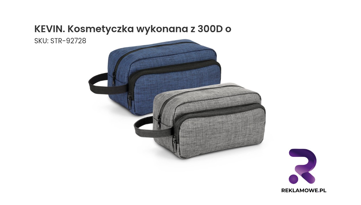 KEVIN. Kosmetyczka wykonana z 300D o wysokiej gęstości Kosmetyczka KEVIN wykonana z materiału 300D
