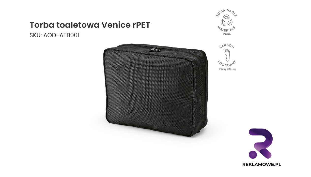 Zielona torba toaletowa Venice wykonana z recyklingowanego PET