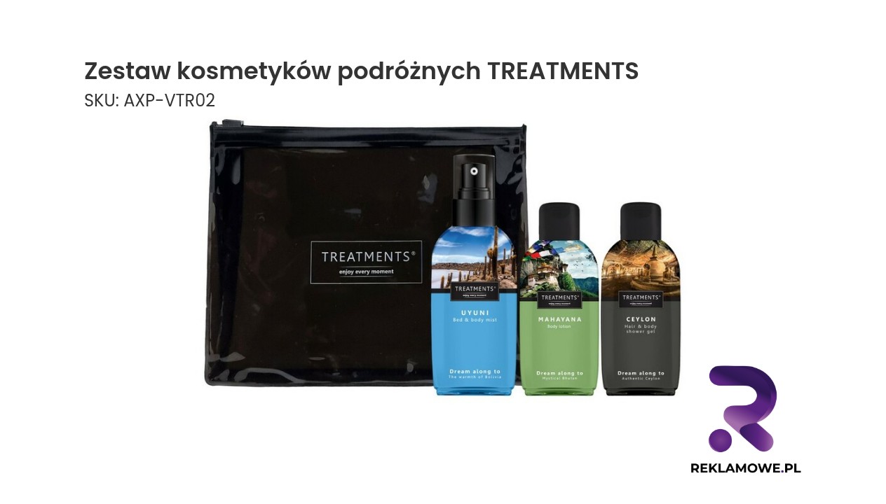 Zestaw kosmetyków podróżnych marki TREATMENTS idealny na wyjazd