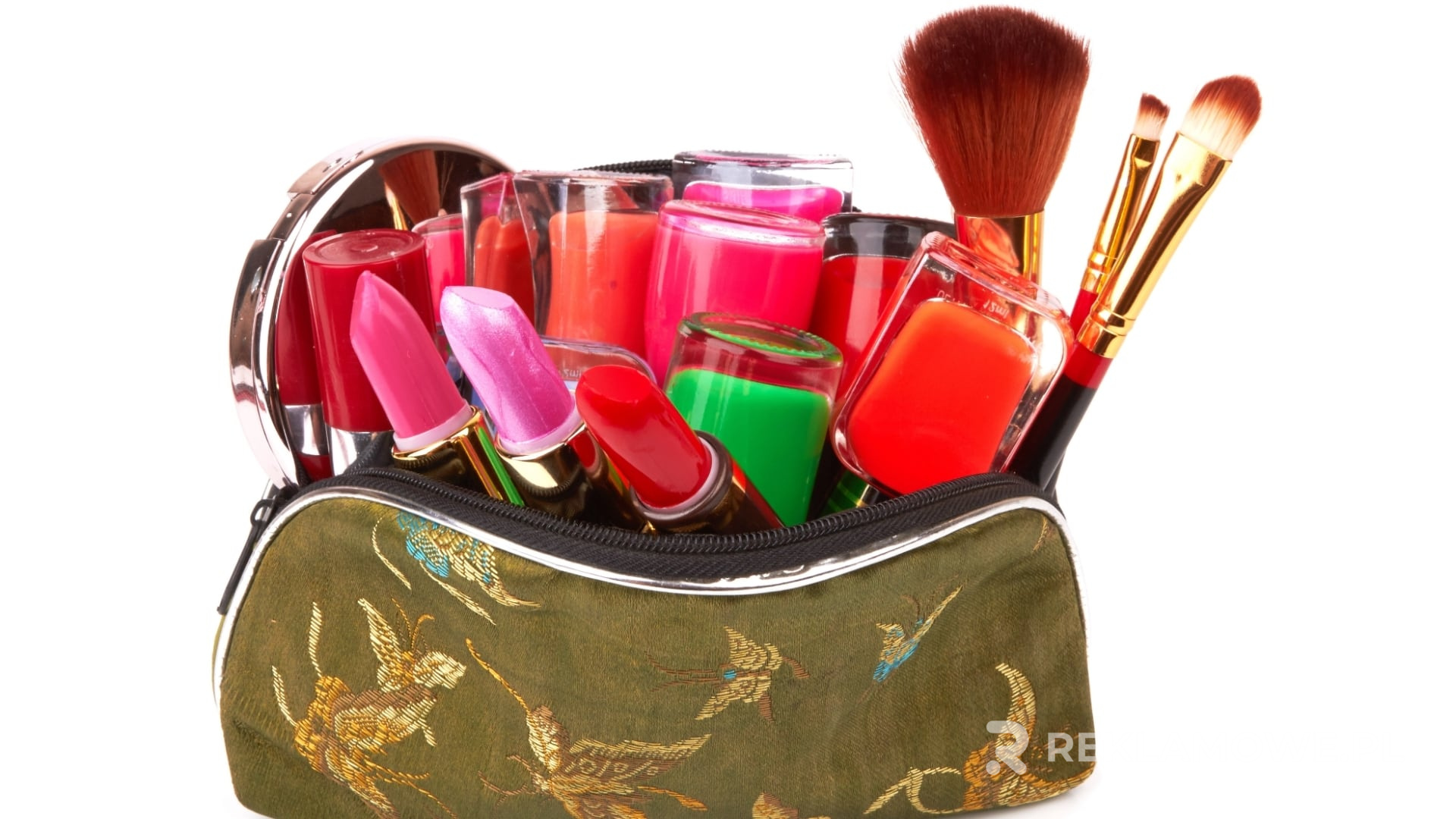 Kosmetyczka reklamowa na różowym tle