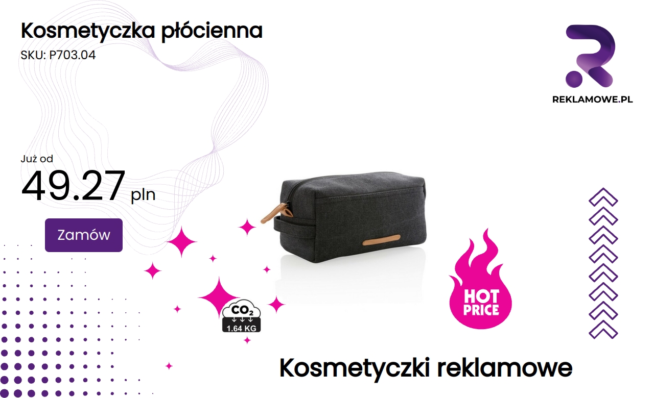 Elegancka kosmetyczka płócienna