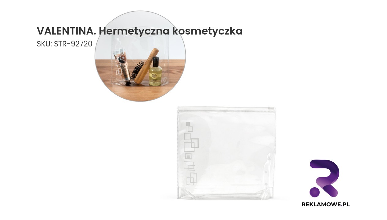 VALENTINA. Hermetyczna kosmetyczka wykonana z PVC VALENTINA hermetyczna kosmetyczka – szczelna i praktyczna kosmetyczka podróżna